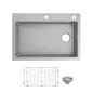 Glacier Bay Tight Radius 30 in. Drop-In Single Bowl 18 Gauge Stainless Steel Kitchen Sink with Pull-Down Faucet