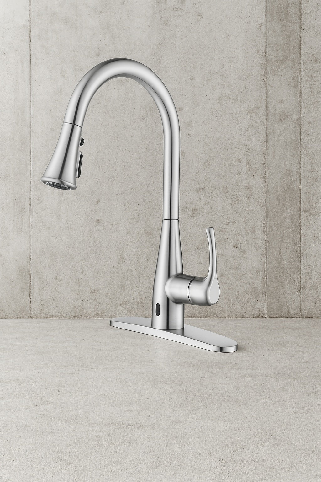 Marcie Single-Handle Integrated Pull Down Touchless Kitchen Faucet in Stainless Steel