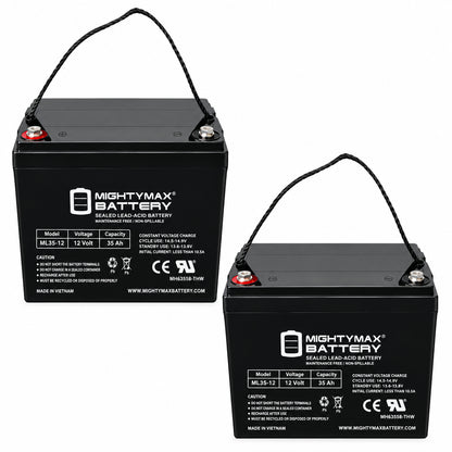 MIGHTY MAX BATTERY 12 Volt 55AH 45825 Battery Scooter Wheelchair Mobility Deep Cycle 2 Pack