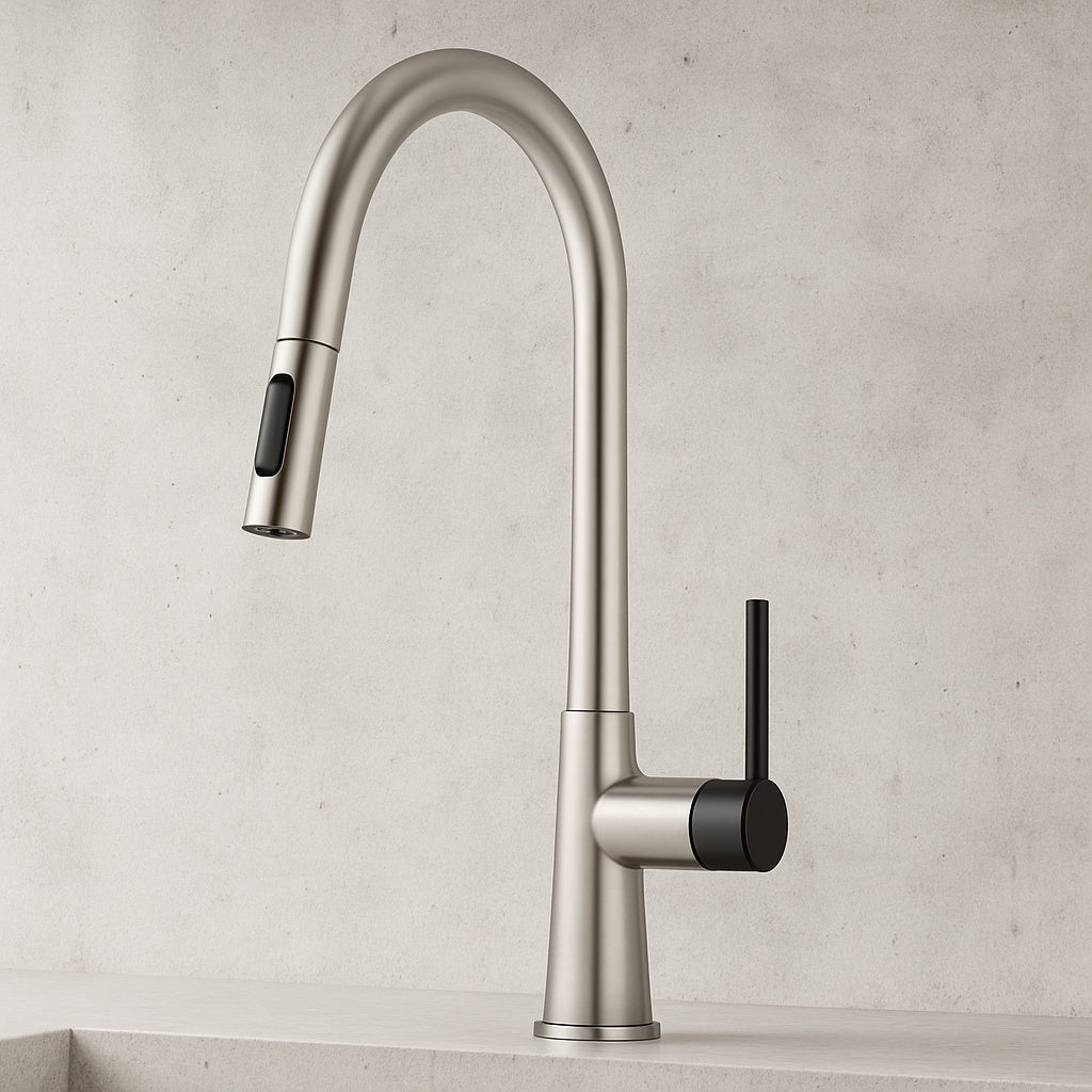 Kitchen Faucet With Pull Out Sprayer One Handle Kitchen Sink Faucet 1 Hole Smart Hand Free Taps Brushed Nickel Cc 0016 Bn