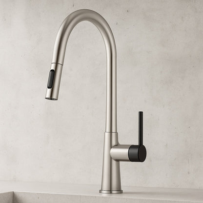 Kitchen Faucet With Pull Out Sprayer One Handle Kitchen Sink Faucet 1 Hole Smart Hand Free Taps Brushed Nickel Cc 0016 Bn