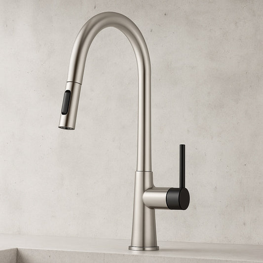 Kitchen Faucet With Pull Out Sprayer One Handle Kitchen Sink Faucet 1 Hole Smart Hand Free Taps Brushed Nickel Cc 0016 Bn