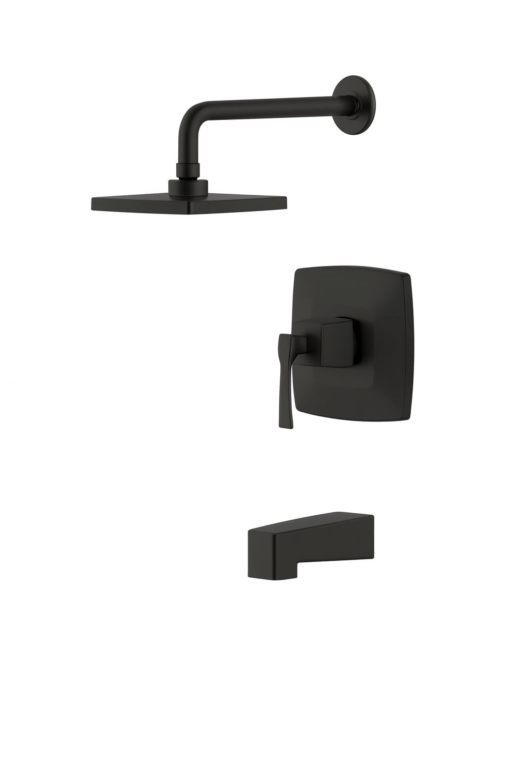 Calandine Single-Handle 1-Spray Tub and Shower Faucet in Matte Black (Valve Included)