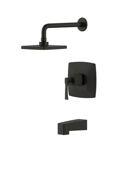 Calandine Single-Handle 1-Spray Tub and Shower Faucet in Matte Black (Valve Included)