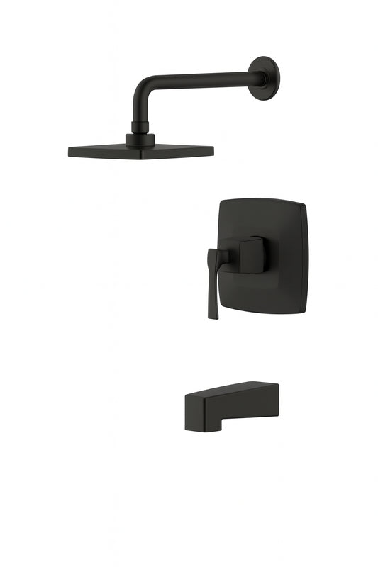Calandine Single-Handle 1-Spray Tub and Shower Faucet in Matte Black (Valve Included)