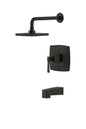 Calandine Single-Handle 1-Spray Tub and Shower Faucet in Matte Black (Valve Included)