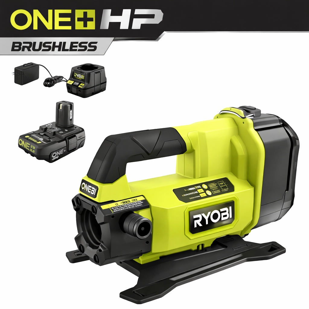 RYOBI ONE HP 18V Brushless 1 4 hp Cordless Battery Powered Transfer Pump Tool Only