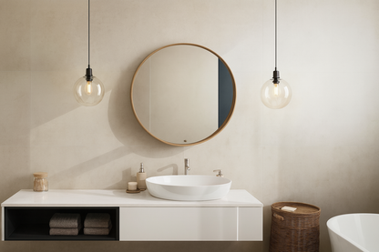 1-Light Matte Black Globe Pendant Light with Clear Glass Shade