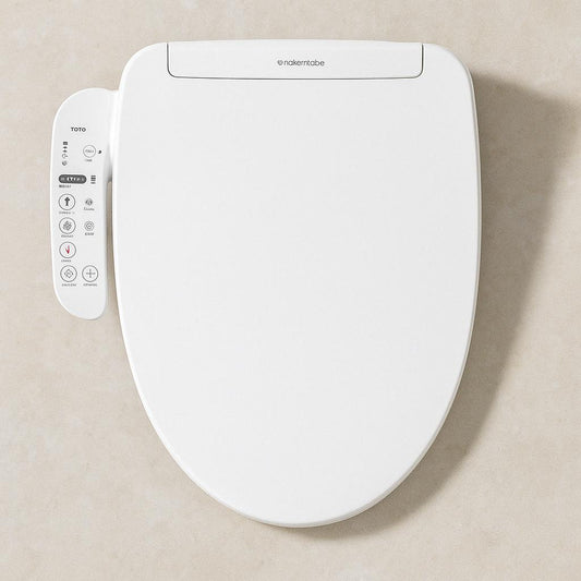 3000 Series Electric Bidet Seat for Elongated Toilets in White with Heated Spray Dryer and Seat Side Control Panel 810004872691 BIDETMATE