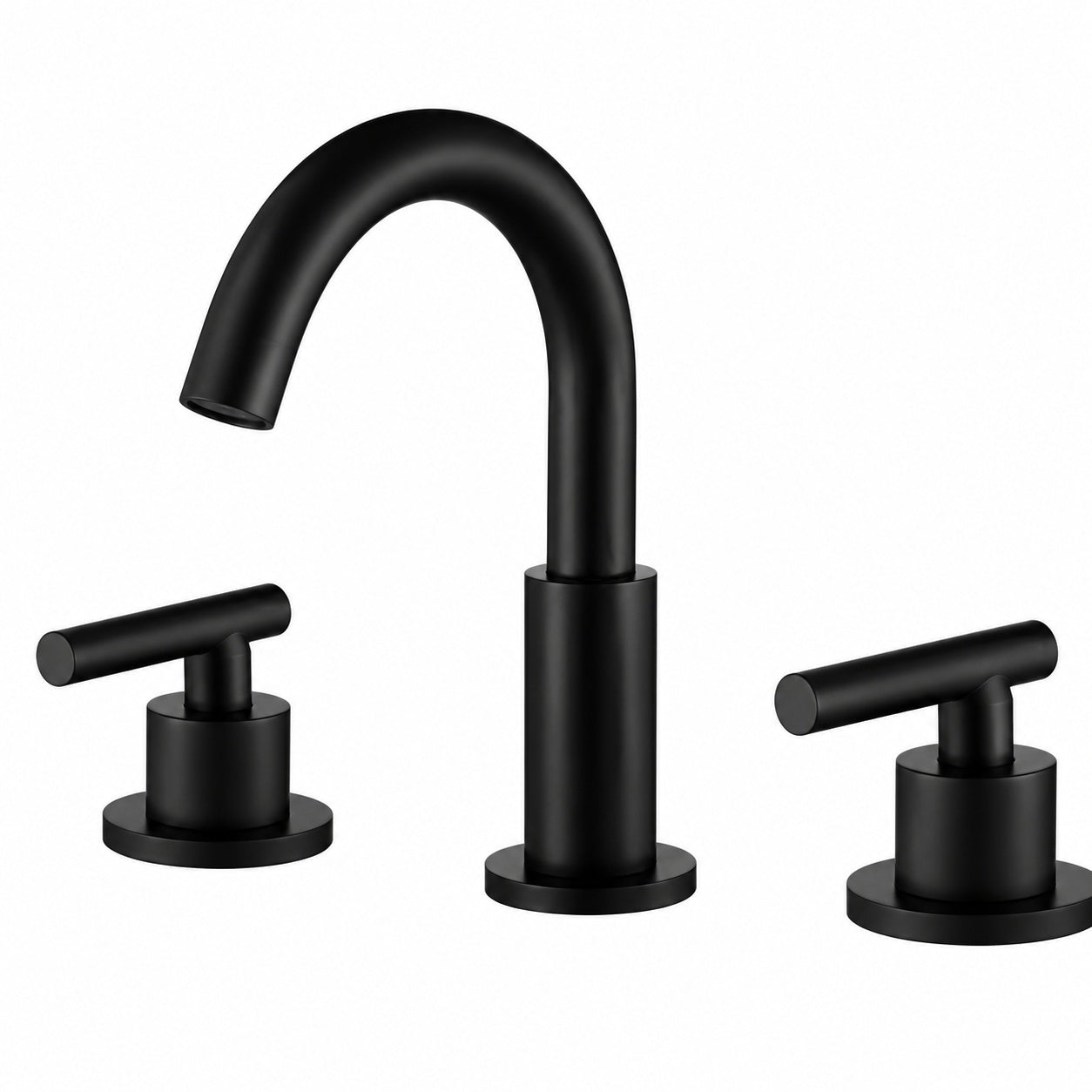 FLG 8 in Widespread Double Handle Bathroom Faucet 3 Holes Modern Brass Sink Faucet in Matte Black