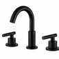 FLG 8 in Widespread Double Handle Bathroom Faucet 3 Holes Modern Brass Sink Faucet in Matte Black