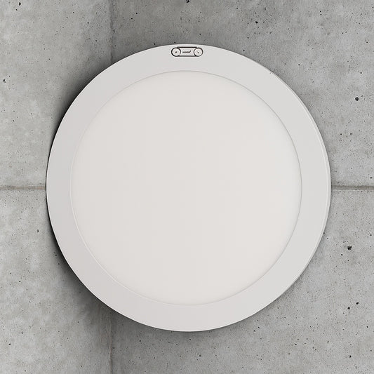 11 in 12 5 Watt Dimmable White Integrated LED 875 Lumens Round Flat Panel Flush Mount Ceiling Light Color Change 5CCT 74210 6WY HD