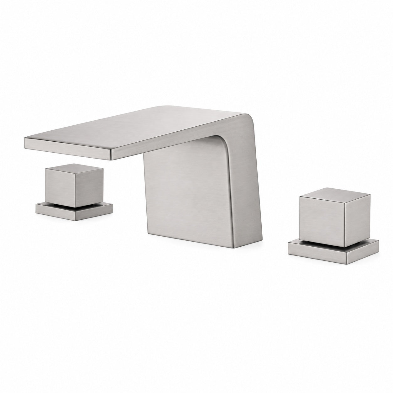 FLG 2 Handle Tub Deck Mount Roman Tub Faucet Waterfall Bath Tub Filler in Brushed Nickel