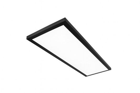 Commercial Electric 1 ft. x 4 ft. 4000 Lumens Dimmable Matte Black Integrated LED Flat Panel Ceiling Flush Mount Fixture, Selectable 5CCT