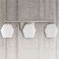 Copeland Collection 24 in 3 Light Brushed Nickel Vanity Light with Etched Opal Glass Shades P300432 009