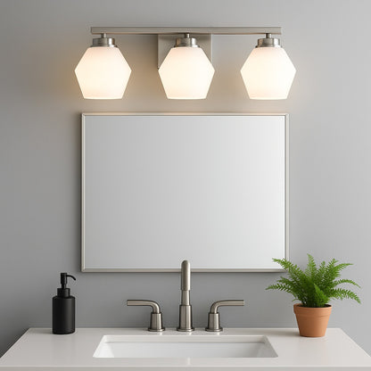 Copeland Collection 24 in 3 Light Brushed Nickel Vanity Light with Etched Opal Glass Shades P300432 009