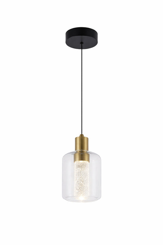 Artika Essence Globe 6 5 Watt 1 Light Black and Gold Modern Integrated Mini Pendant Light Fixture for Kitchen Island