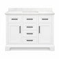 Home Decorators Collection Doveton 48 in Single Sink Freestanding White Bath Vanity with White Engineered Marble Top Assembled Doveton 48W