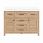 Home Decorators Collection Hanna 48 in Single Sink Weathered Tan Bath Vanity with White Engineered Stone Top Assembled Hanna