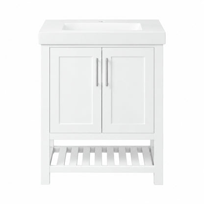 Home Decorators Collection Tupelo 30 in Single Sink Freestanding White Bath Vanity with White Engineered Stone Top Assembled Tupelo 30W