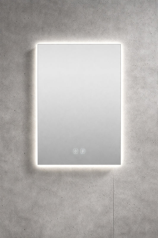 HOMLUX 24 in W x 30 in H Rectangular Frameless LED Light with 3 Color and Anti Fog Wall Mounted Bathroom Vanity Mirror