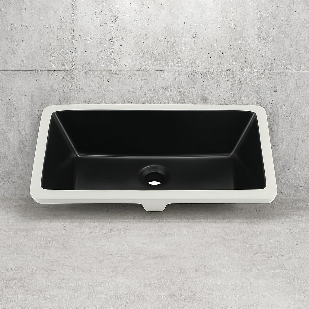 Voltaire 21 in. Rectangle Undermount Bathroom Sink in Matte Black