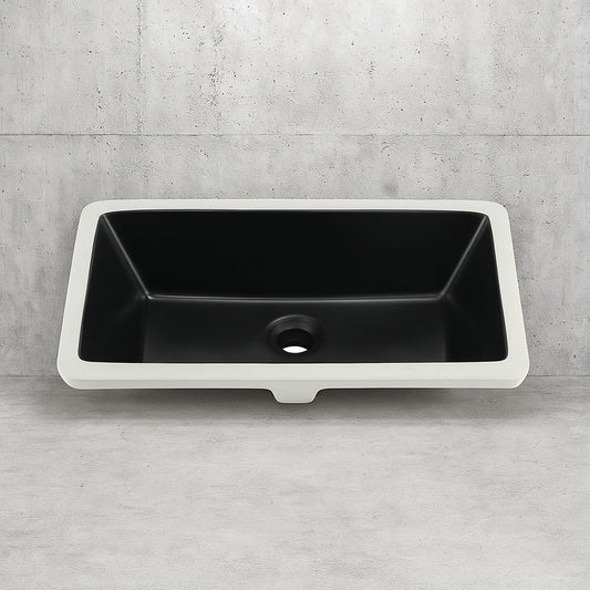 Voltaire 21 in. Rectangle Undermount Bathroom Sink in Matte Black