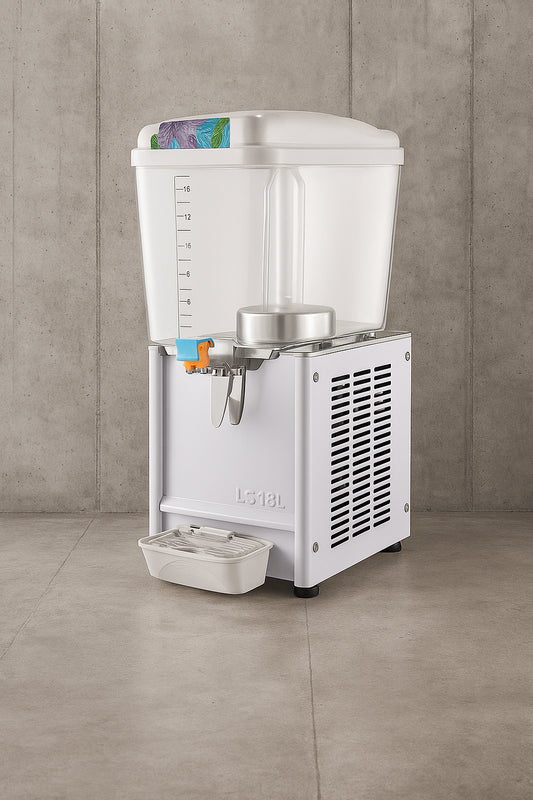 Commercial Beverage Dispenser 4.8 Gal. 18L 1 Tanks Drink Dispenser 200W Stainless Steel Juice Dispenser, 110V