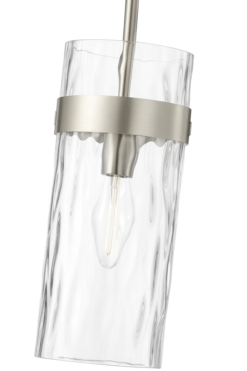 Fontaine 5 5 in 1 Light Pendant Brushed Nickel with Clear Glass Shade