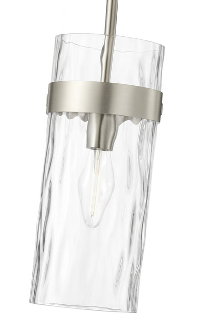Fontaine 5 5 in 1 Light Pendant Brushed Nickel with Clear Glass Shade