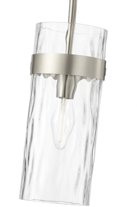 Fontaine 5 5 in 1 Light Pendant Brushed Nickel with Clear Glass Shade