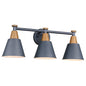 JAZAVA Modern 21.6 in. 3-Light Blue Bathroom Light Fixtures Vanity Light with Metal Shade