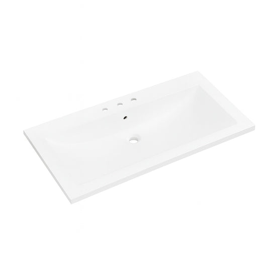 Swiss Madison 36 in. W x 5.5 in. D Ceramic Vanity Top in Glossy White 3-Holes