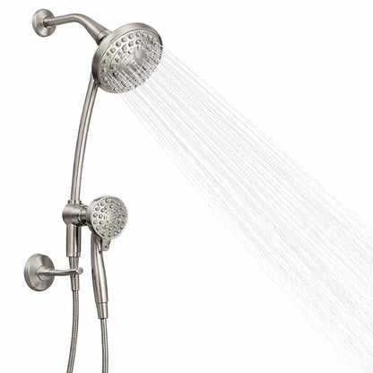 Moen Attract Magnetix 6 Spray 6 75 In Dual Wall Mount Fixed And Handheld Shower Heads 1 75 Gpm With Slidebar In Chrome