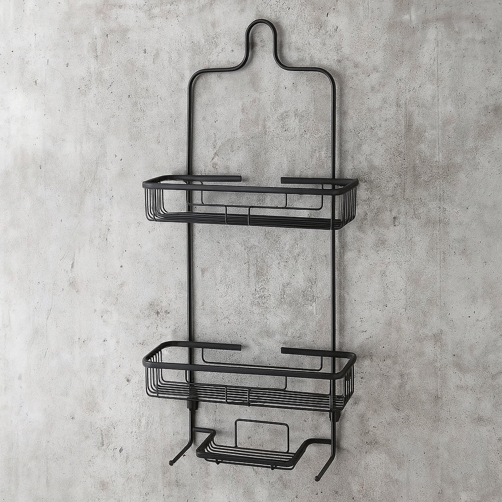 NeverRust Large Aluminum Hanging Over-the-Shower Caddy in Matte Black