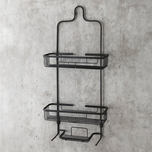 NeverRust Large Aluminum Hanging Over-the-Shower Caddy in Matte Black