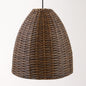 Olney 16 in. 1-Light Black Outdoor Hanging Light Pendant Light with Brown Resin Wicker Shade