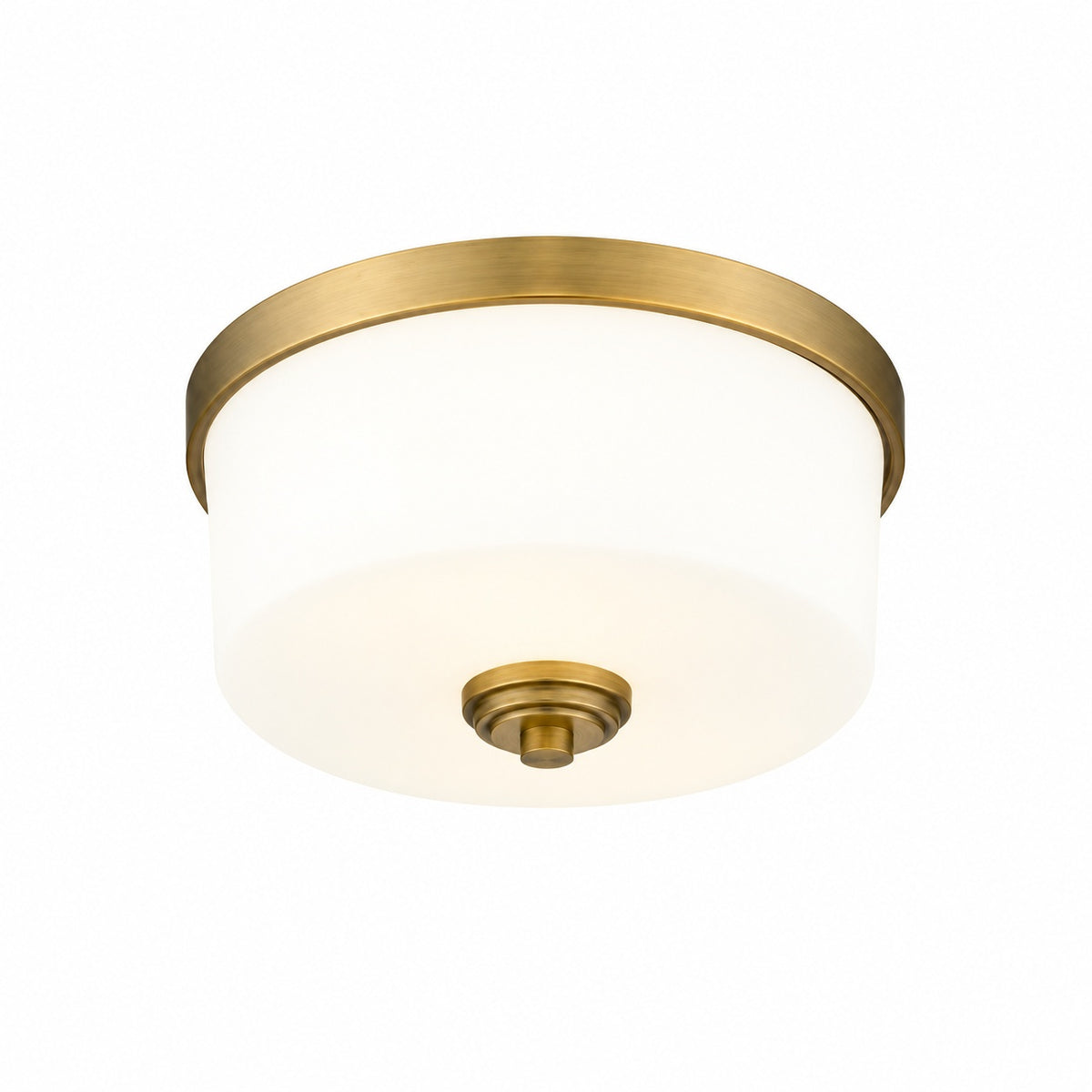 Arlington 14 in 3 Light Heritage Brass Flush Mount Light with Glass Shade 220F3 HBR
