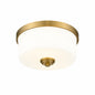 Arlington 14 in 3 Light Heritage Brass Flush Mount Light with Glass Shade 220F3 HBR