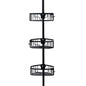 Zenna Home NeverRust Aluminum Tension Pole Corner Shower Caddy in Matte Black