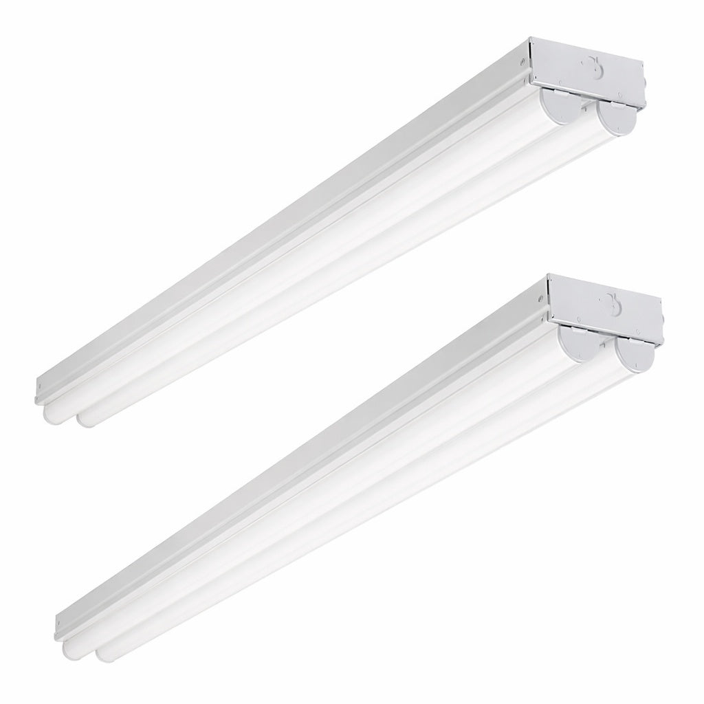 Metalux 48 in 4 ft 44 Watt Equivalent 4200 Lumens 2 Linear Integrated LED White Ceiling Strip Light Fixture 4000K 2 Pack