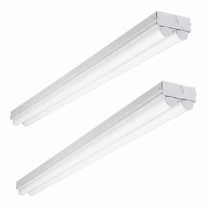 Metalux 48 in 4 ft 44 Watt Equivalent 4200 Lumens 2 Linear Integrated LED White Ceiling Strip Light Fixture 4000K 2 Pack
