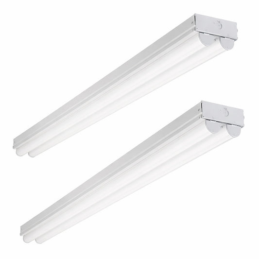 Metalux 48 in 4 ft 44 Watt Equivalent 4200 Lumens 2 Linear Integrated LED White Ceiling Strip Light Fixture 4000K 2 Pack