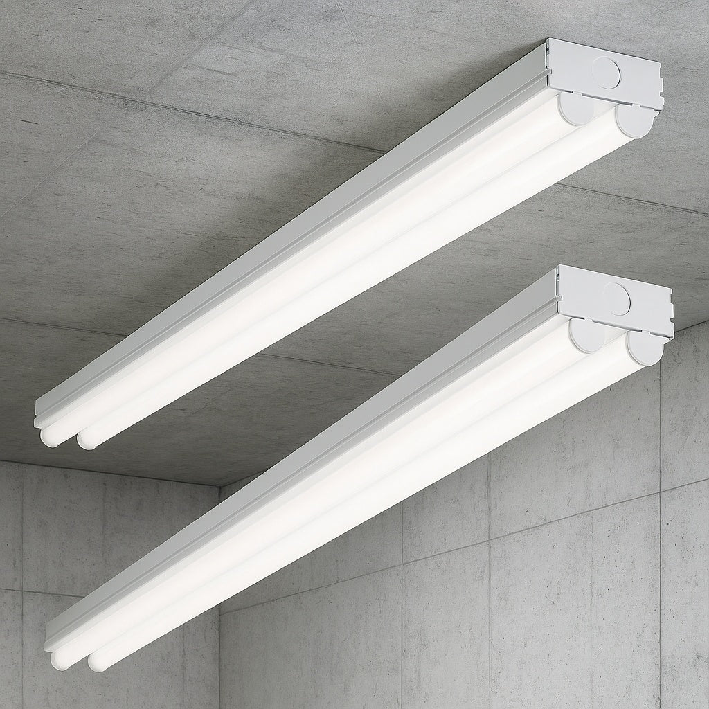 48 in. (4 ft.) 44 Watt Equivalent 4200 Lumens 2 Linear Integrated LED White Ceiling Strip Light Fixture 4000K (2 Pack) 4ST2L4040R 2PK