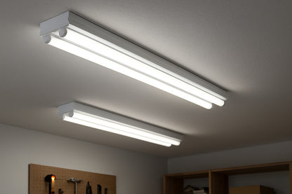 Metalux 48 in 4 ft 44 Watt Equivalent 4200 Lumens 2 Linear Integrated LED White Ceiling Strip Light Fixture 4000K 2 Pack