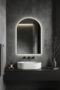 30 in W x 39 in H Arched Frameless Wall Mounted Anti Fog LED Light Bathroom Vanity Mirror DJLED MR03049
