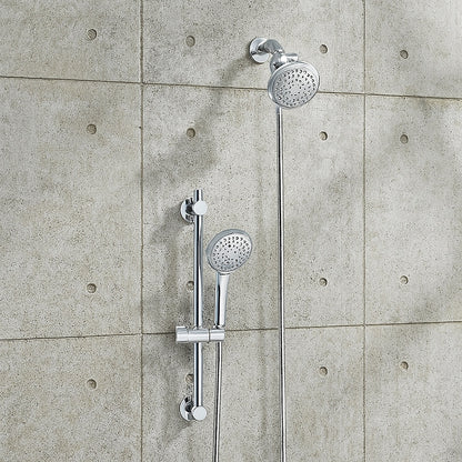 Wall Bar 6 Spray Patterns with 1.8 GPM 4.5 in. Wall Mount Dual Shower Heads with Nail Glue Installation in Chome N9318CH CB GR