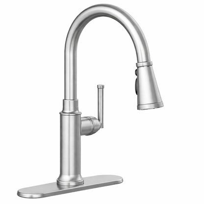 Glacier Bay Oswell Single Handle 3 Function Pull Down Sprayer Kitchen Faucet in Stainless Steel