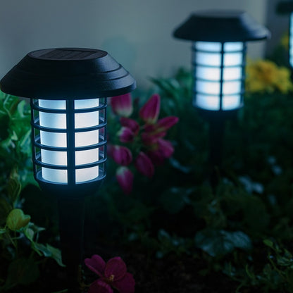 Bell + Howell Pathway Lights Black Solar 11 Lumens LED Weather Resistant Color Changing Landscape Path Light with Remote (8-Pack)