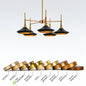 LNC Phapri 5 Light Black and Plated Brass Island Chandelier with Gold Lined Bell Shades for Kitchens and Dining Rooms L77FUFV85C538C
